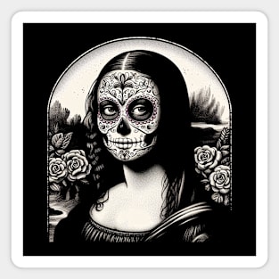 Sugar Skull Mona Lisa Day of the Dead Magnet